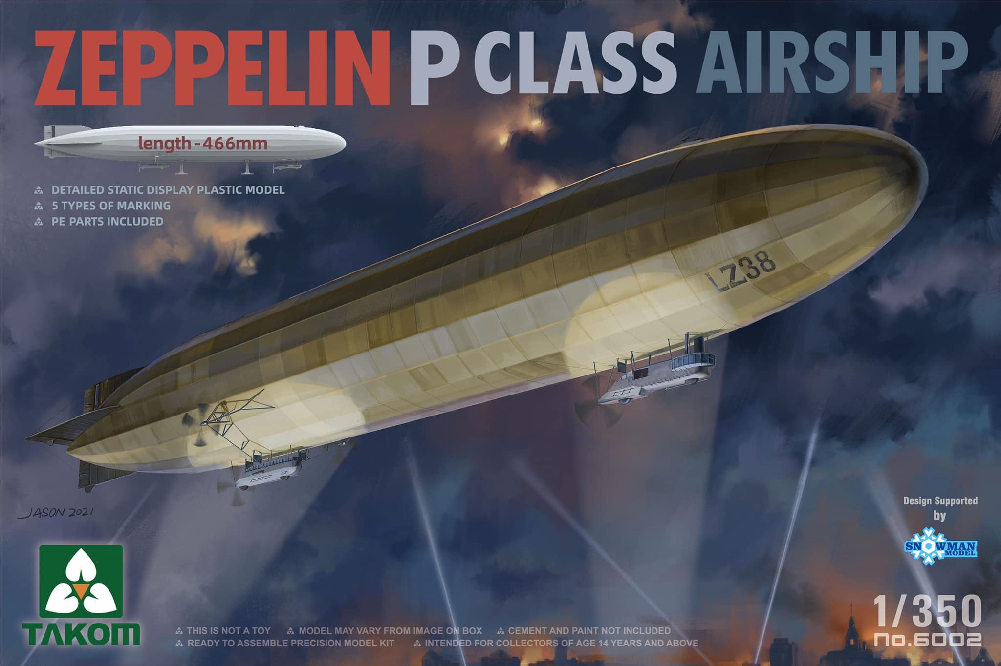 Zeppelin P Classair Ship 1/350 466mm #6002 by Takom