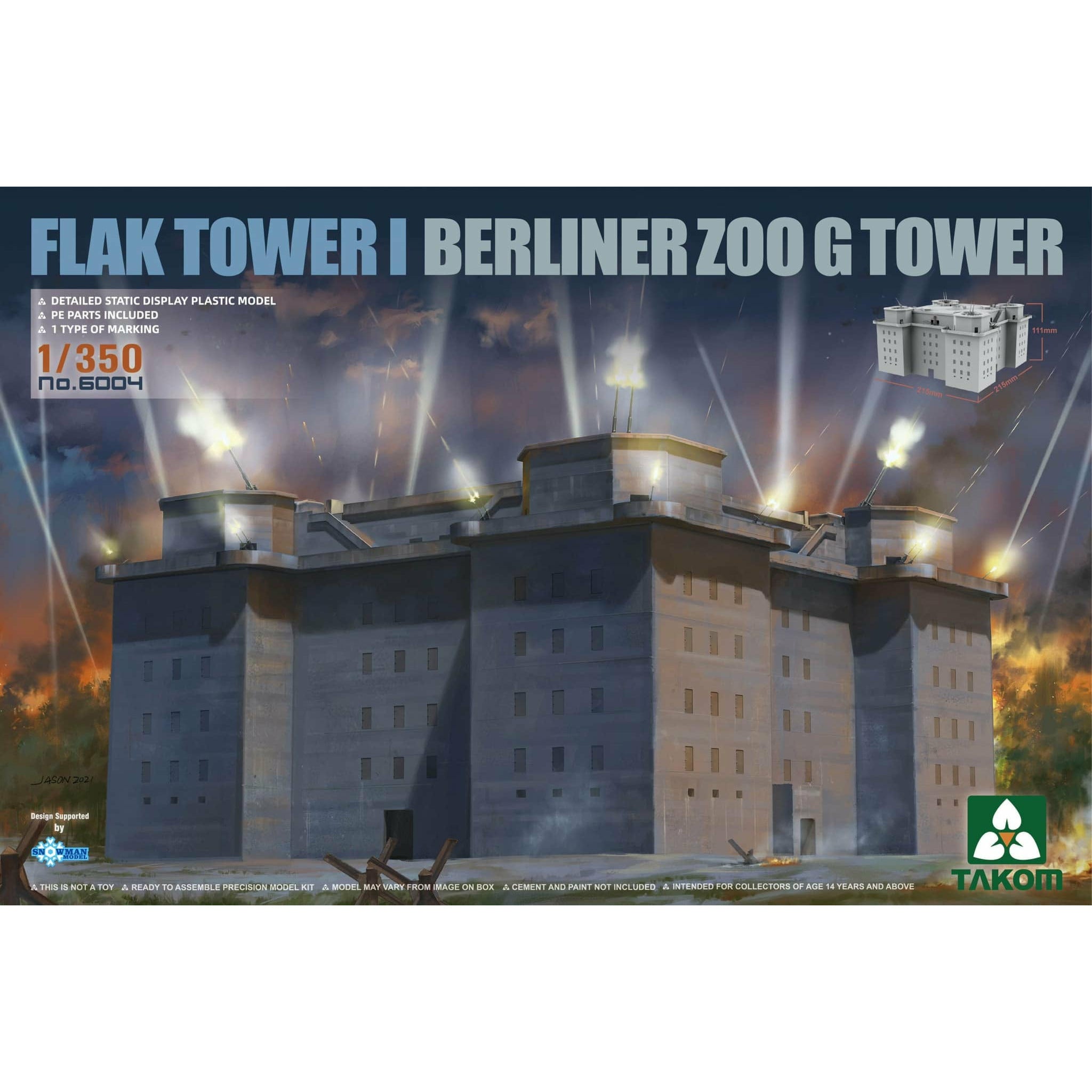 Flak Tower Iberliner Zoo G Tower #6004 1/350 Scenery Kit by Takom