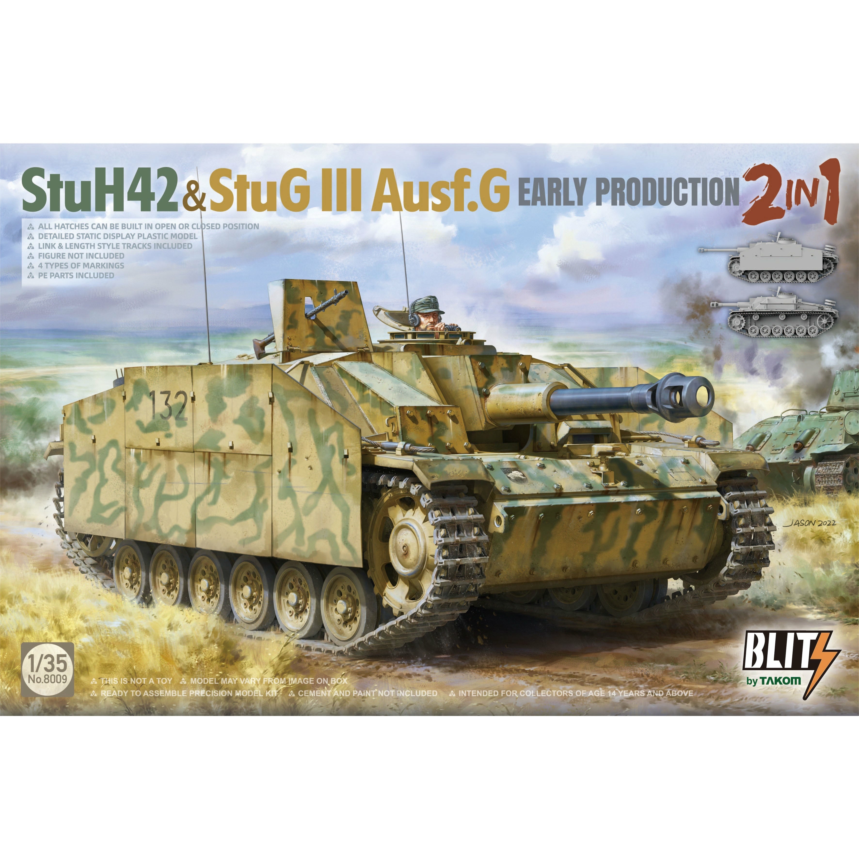 Stuh42 & Stug III Ausf.g Early Prod. 2in1 Blitz Series 1/35 #8009 by Takom