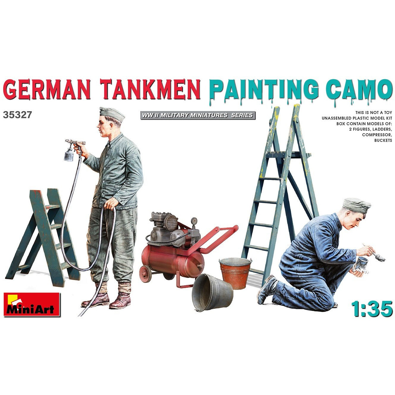 German Tankman Painting Camo WWII #35327 1/35 Figure Kit by MiniArt