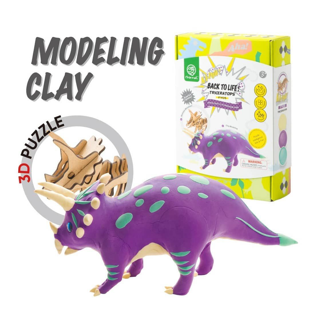 Triceratops Builder With Modeling Clay by Robotime