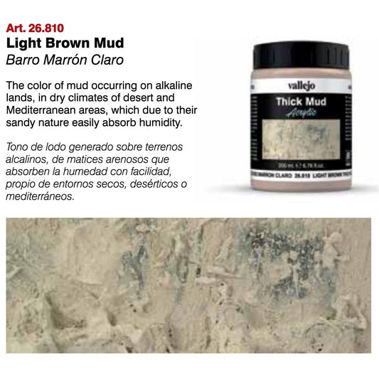 Vallejo Diorama FX VAL26810 Light Brown Thick Mud (200ml)