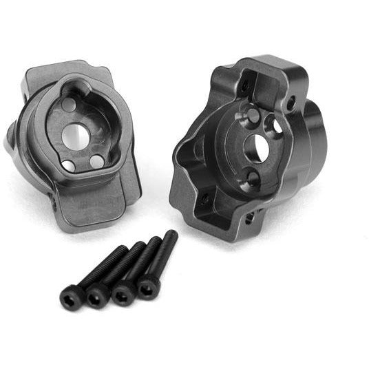 Traxxas Portal drive axle mount, rear, 6061-T6 aluminum (charcoal gray-anodized) (left and right)/ 2.5x16 CS (4)