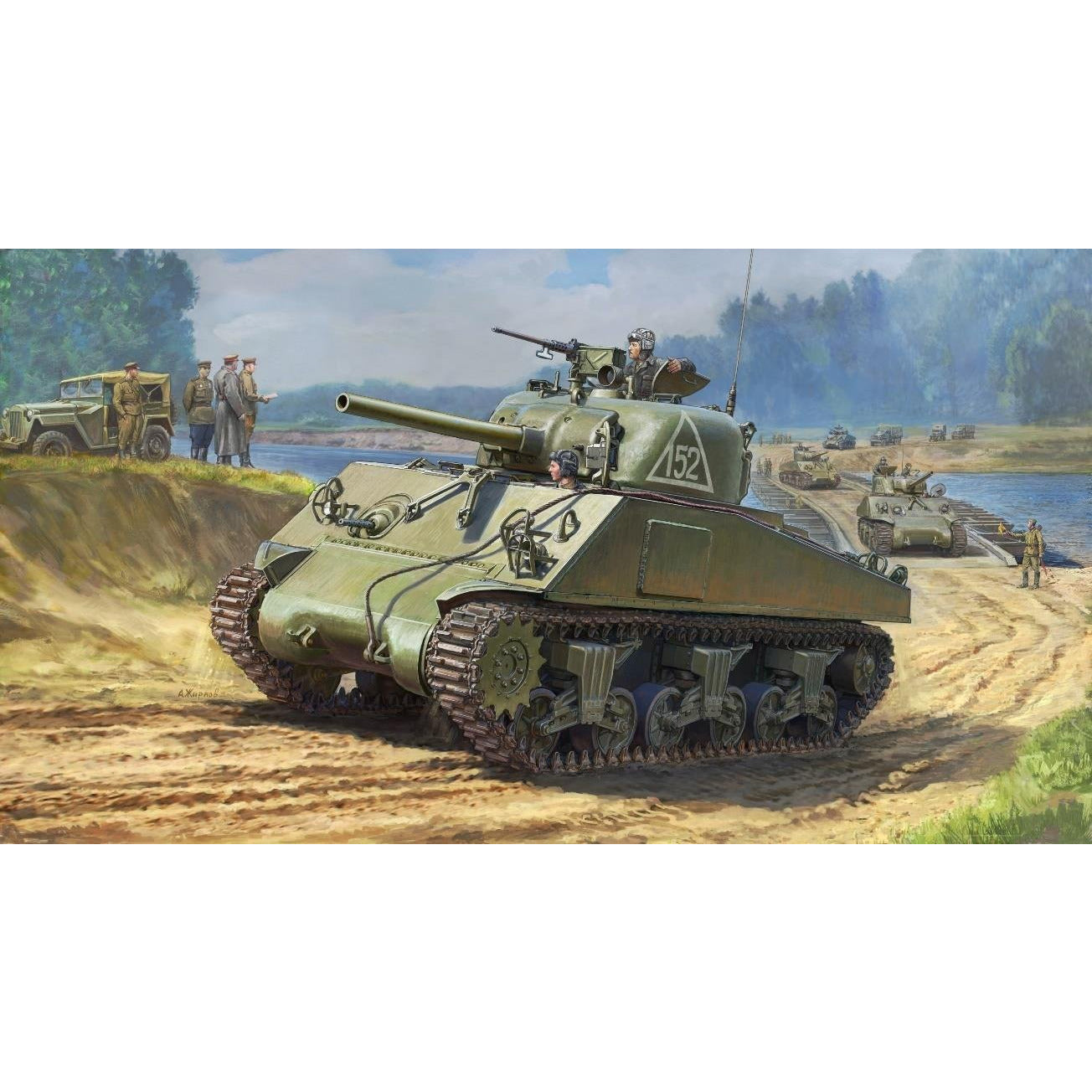 M4A2 "Sherman" 75mm Tank 1/35 #3702 by Zveda
