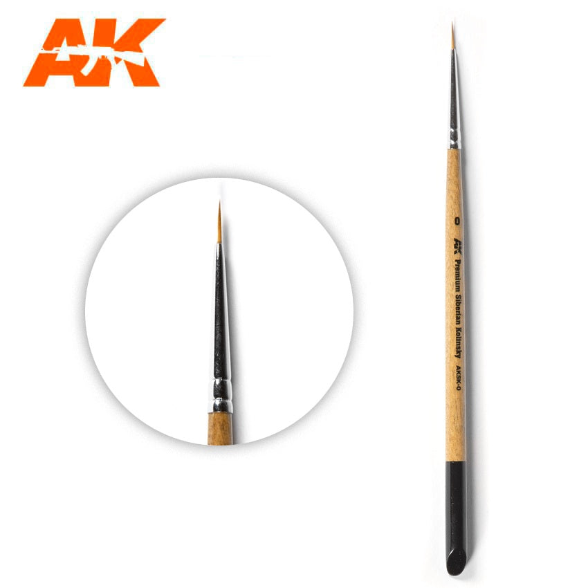 AK Interactive Premium Siberian Kolinsky Brush 0 #AK-AKSK-0