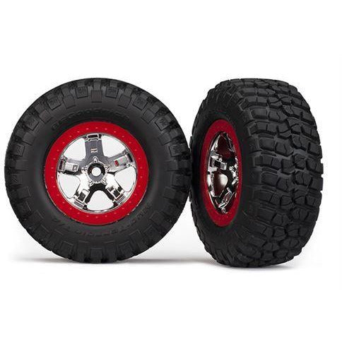 TRA5869 Tires and wheels, red beadlock style wheels, BFGoodrich Mud-Terrain T/A TRA5869