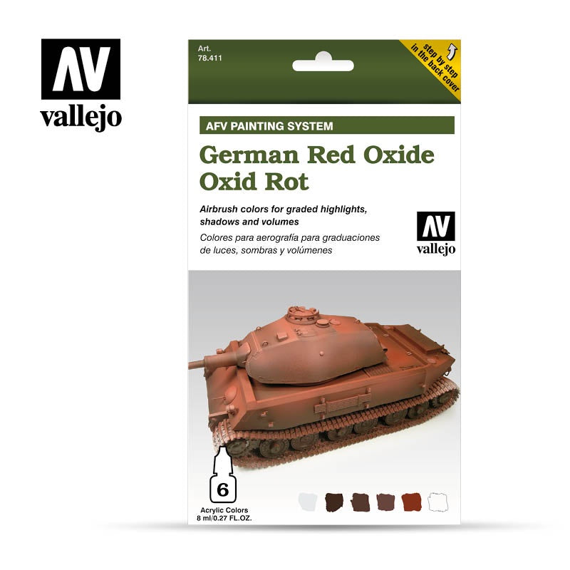 VAL78411 German Red Oxide AFV Paint Set