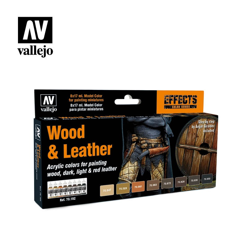 VAL70182 Wood & Leather Paint Set