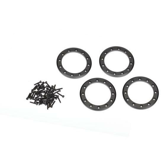 TRA8169T Traxxas Beadlock rings, Black (1.9') (aluminum) (4)