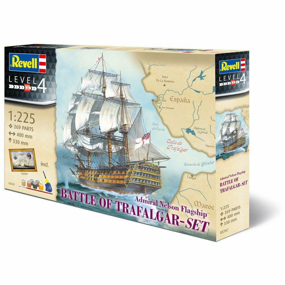 HMS Victory Battle of Trafalgar Set 1/225 Model Sailing Ship Kit #5767 by Revell