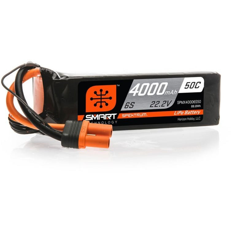 Spektrum 4000mAh 6S 22.2V Smart 50C IC5 LiPo Battery