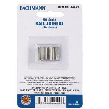 HO Scale Rail Joiners 36pcs by Bachmann #44499