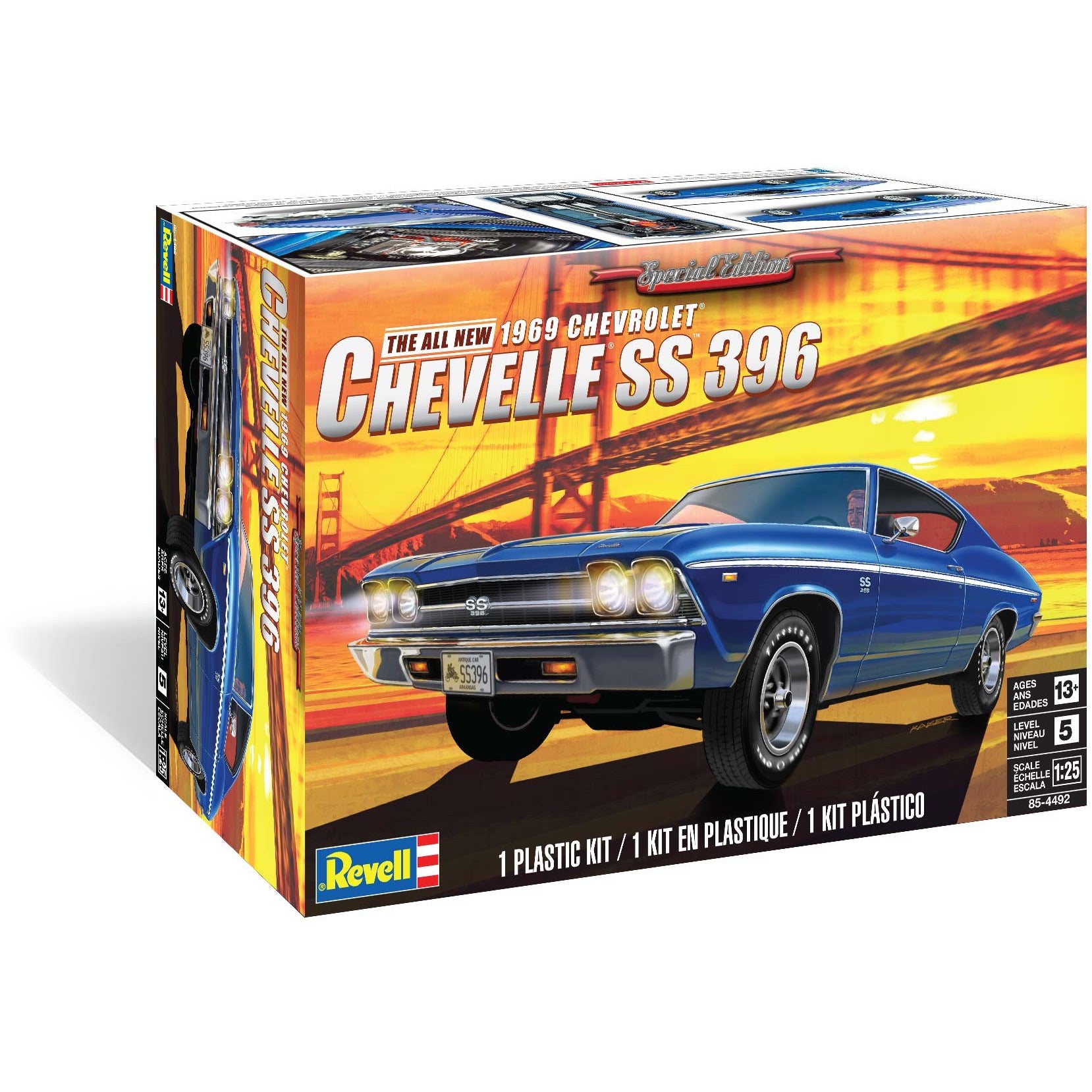 1969 Chevy Chevelle SS 396 1/25 Model Car Kit #4492 by Revell