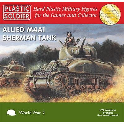 Sherman M4A1 75mm Tank 3 units 1/72 by Plastic Soldier