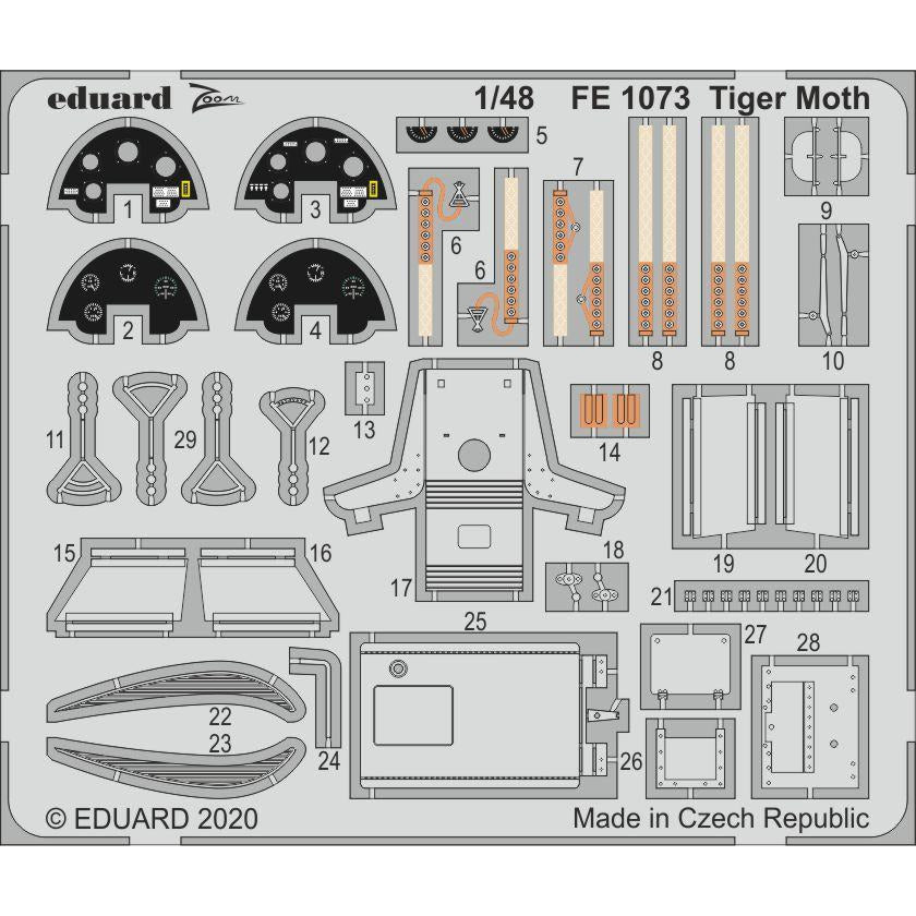 Tiger Moth photo etch set for Airfix Kit (Painted) 1/48 by Eduard