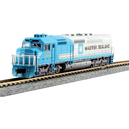 EMD SDP40F Type IVa - DCC -- Burlington Northern & Santa Fe #6976 (Maersk Warbonnet; blue, silver, black)
