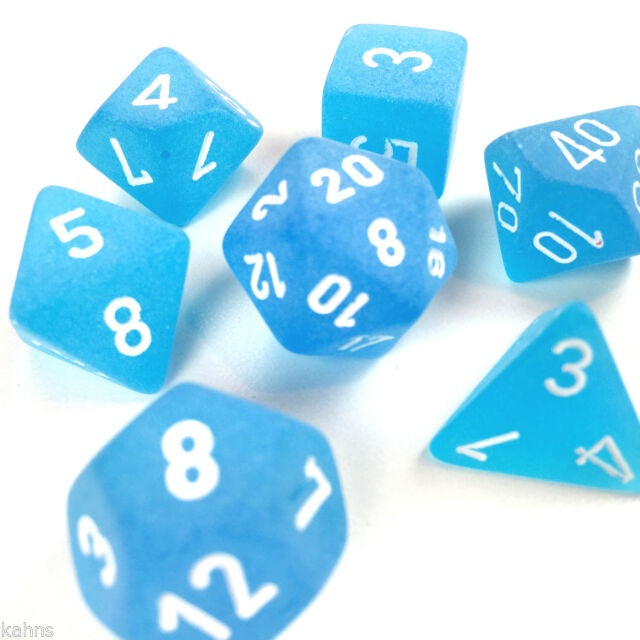 Chessex Frosted 7-Die Set Blue/White CHX27406