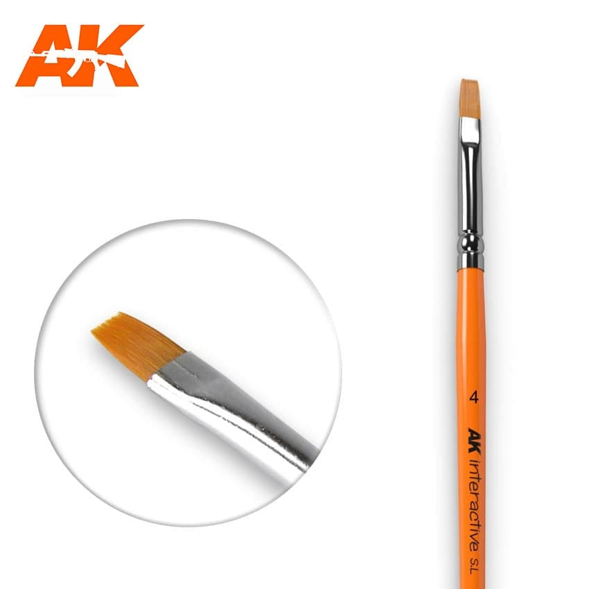 AK Interactive Flat Brush 4 (Synthetic) #AK-610