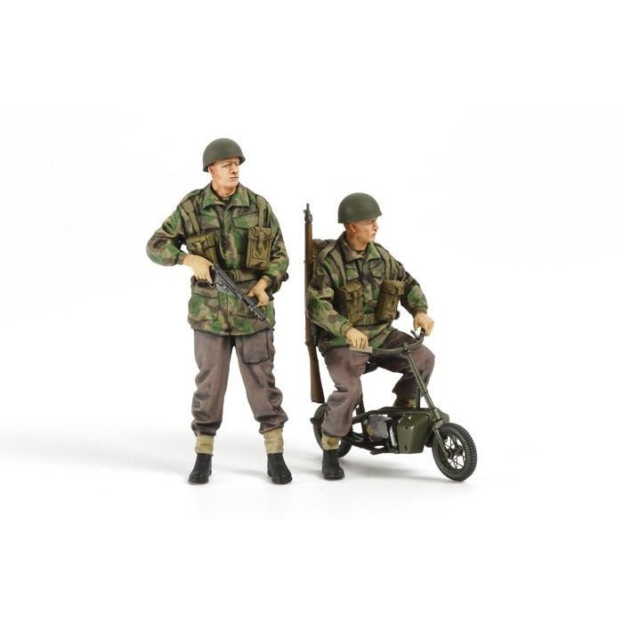WWII British Paratroopers & Small Motorcycle #35337 1/35 Figure Kit by Tamiya