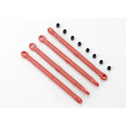 Traxxas Toe link, front & rear (molded composite) (red) (4)/ hollow balls (8) TRA7138