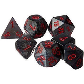 Chessex Velvet 7-Die Set Black/Red CHX27478