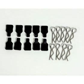 APS21079 3mm Body Clips w/ Silicone Tabs for AXIAL SCX24 or Small Scale RC Set of 10 - Assorted Colours