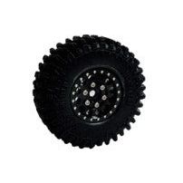 APS Aluminum Beadlock Wheel Tire Set for 1:18 1:24 Black APS28424K