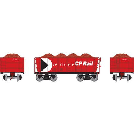 HO RTR 26' Ore Car Low Side with Load, CPR/Red #375510