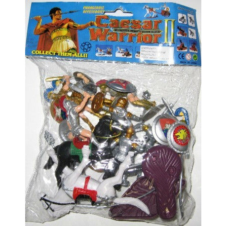 1/32 Caesar Knights & Horses Playset (12 w/Shields, Weapons, 2 Horses & Acc) (Bagged)