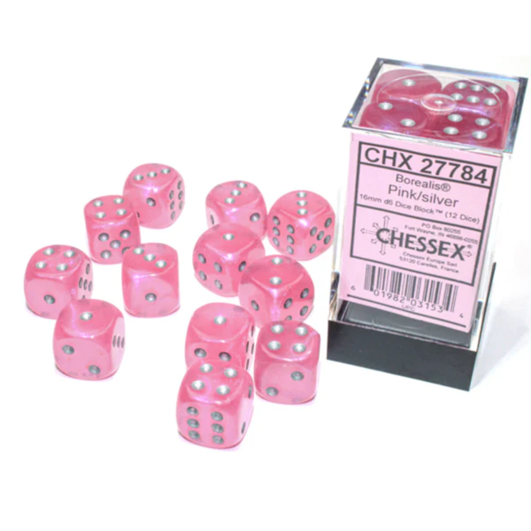 Chessex Six Sided Die (d6) Set of 12 - Assorted Colours