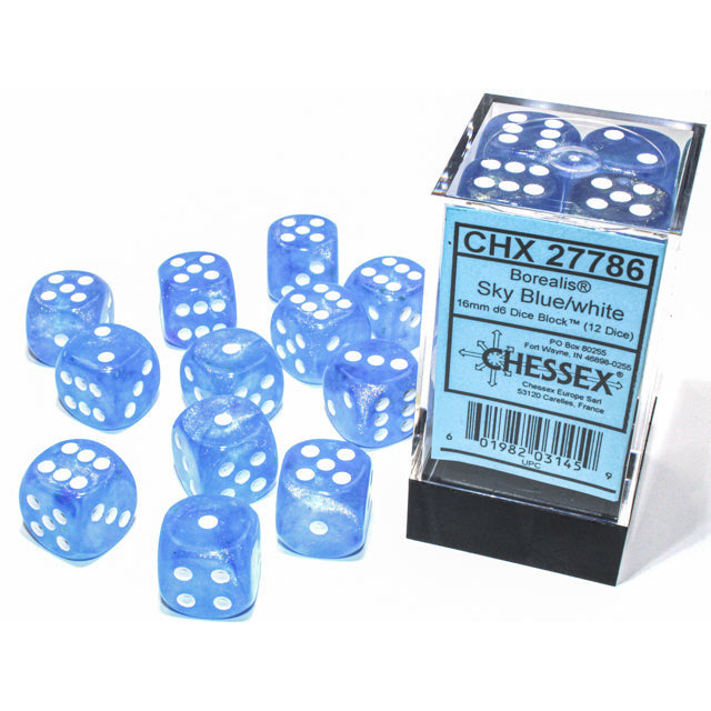 Chessex Six Sided Die (d6) Set of 12 - Assorted Colours