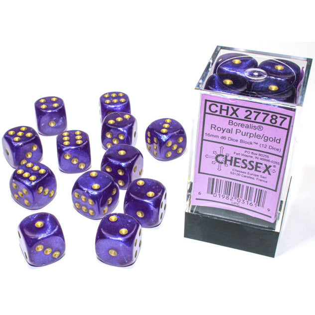 Chessex Six Sided Die (d6) Set of 12 - Assorted Colours