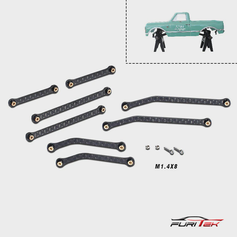 Carbon High Clearance Links Set for SCX24 C-10 Jeep