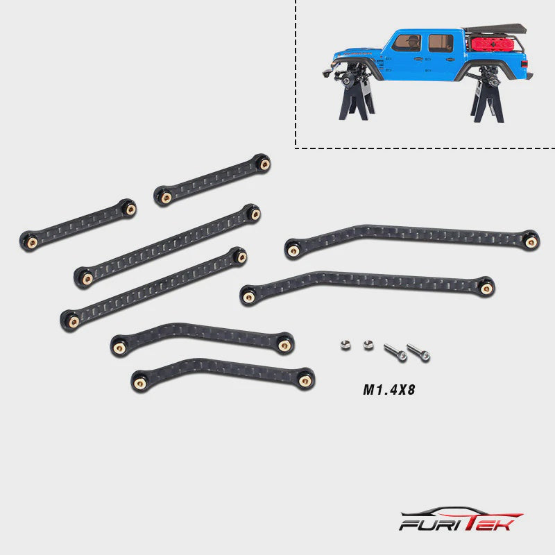 Carbon High Clearance Links Set for SCX24 Gladiator