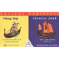 Ancient Explorers: 1/240 Viking & 1/72 Chinese Junk Ships Model Ship Kit #3301 by Glencoe Models