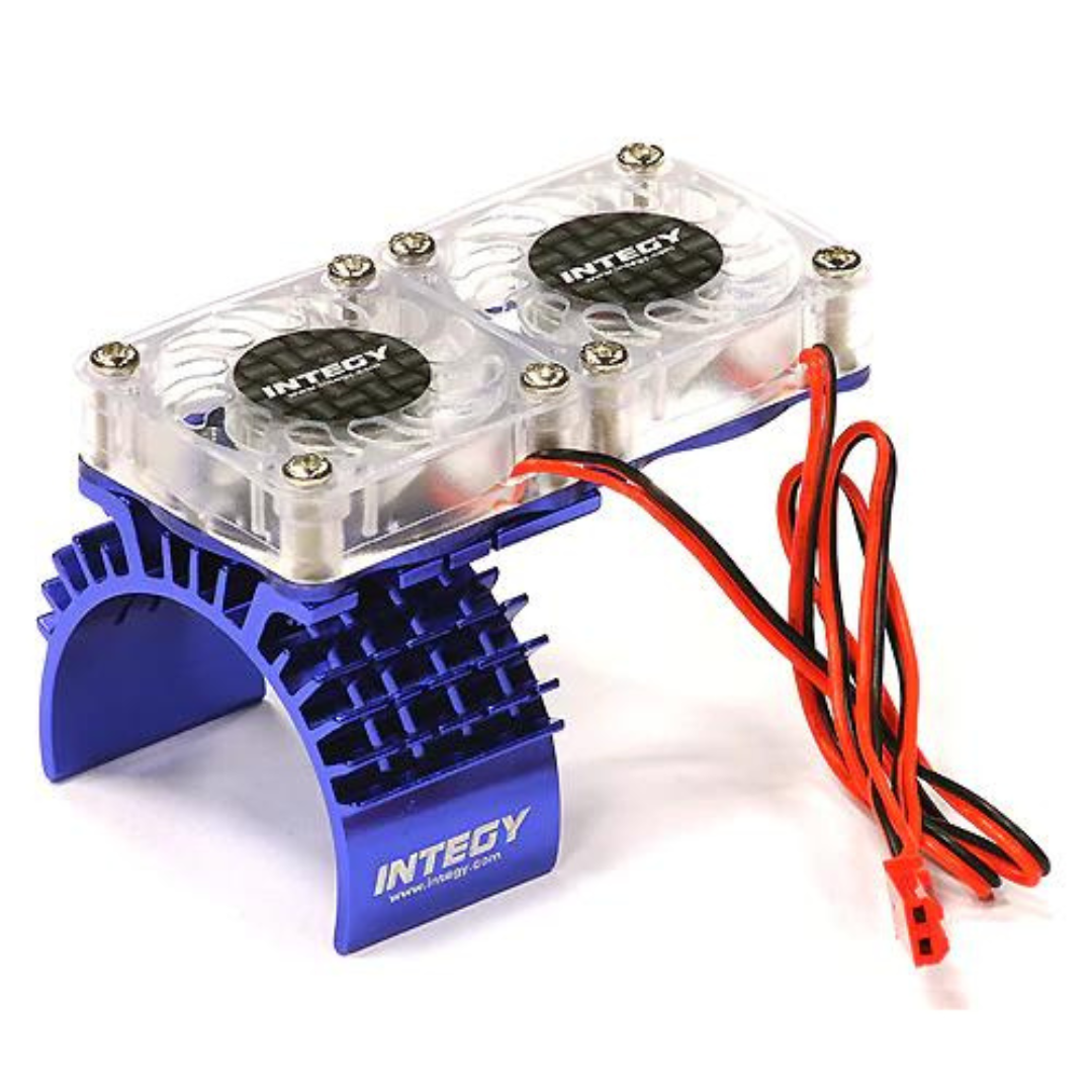Integy Motor Heatsink + Twin Cooling Fan for Traxxas 1/10 Slash 4x4