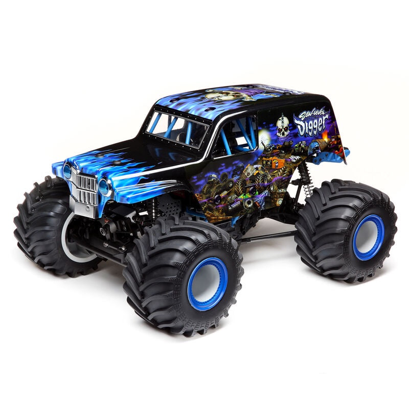 Losi 1/10 4WD Monster Truck RTR Brushless LMT Solid Axle Grave Digger Son-Uva - Blue LOS04021T2