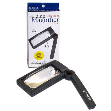 2" x 4" Lighted Folding Magnifier 2x & 6x Power