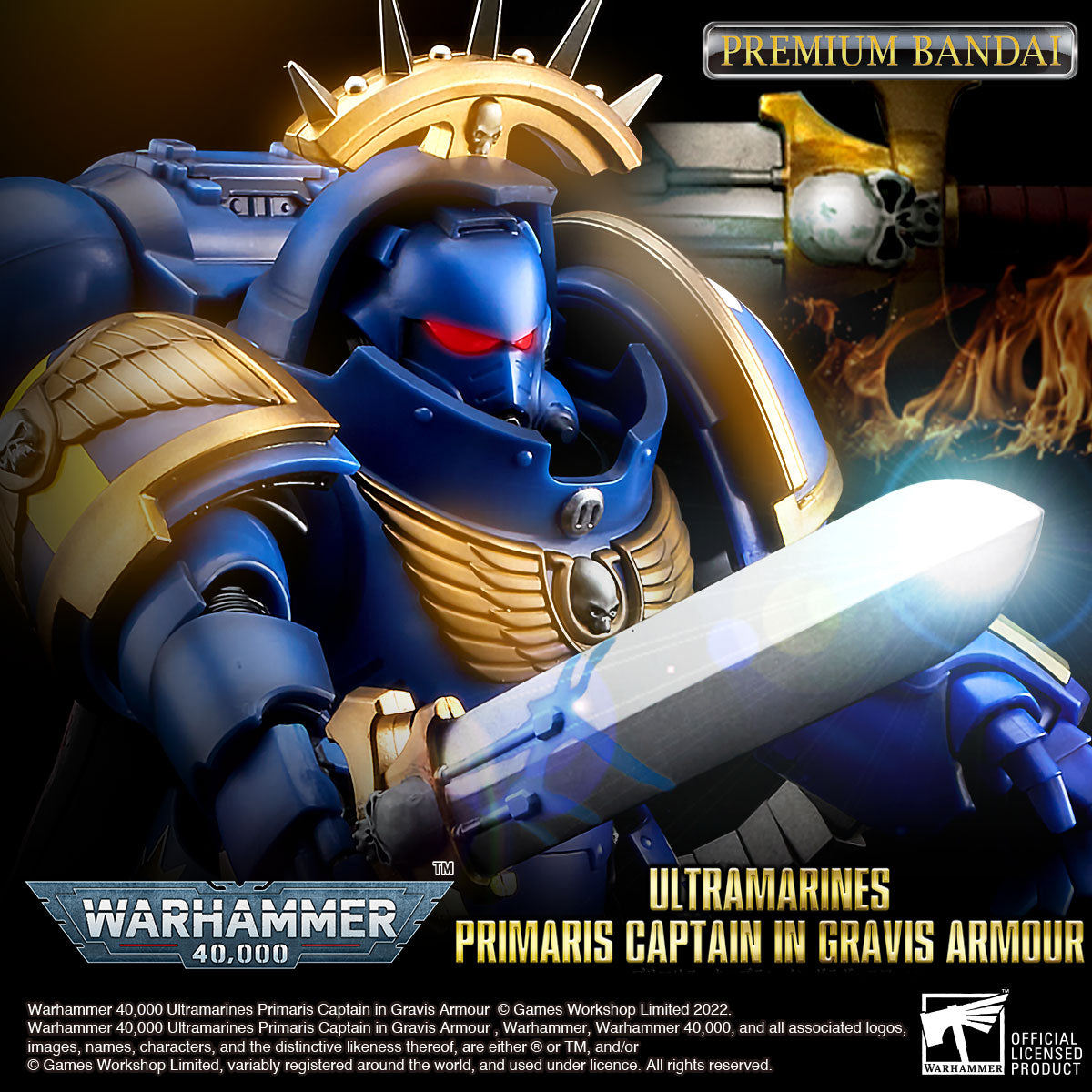 Warhammer 40,000 Ultramarines Primaris Captain in Gravis Armour (Limited Quantity)