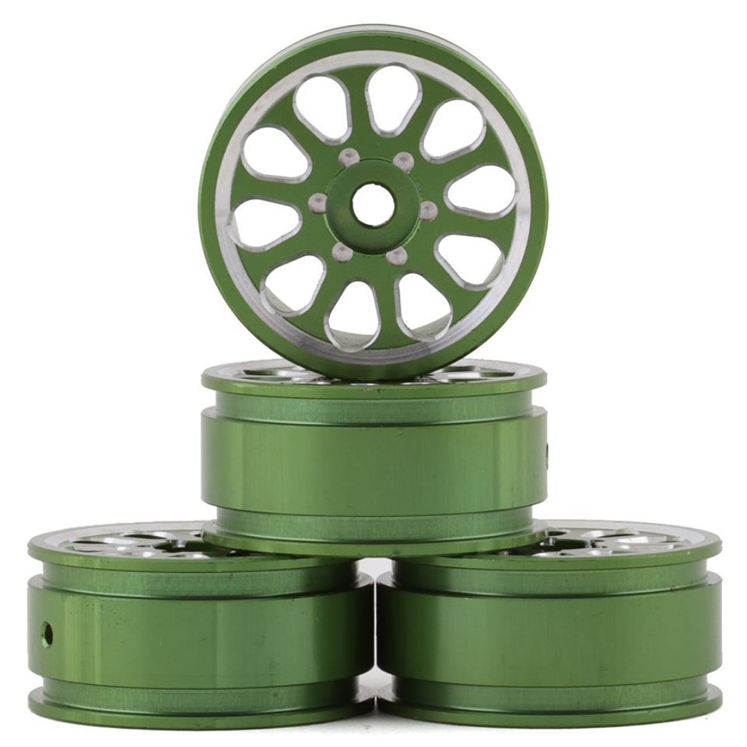 SAMSCX24-6069-GN SCX24 Aluminum 1.0" Wheel Set (Green) (4)