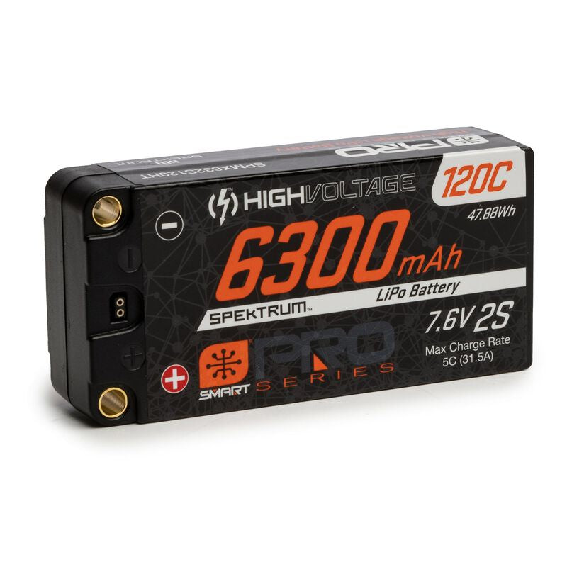 6300mAh 2S 7.6V Smart Pro Race HV LiPo 120C: 5mm