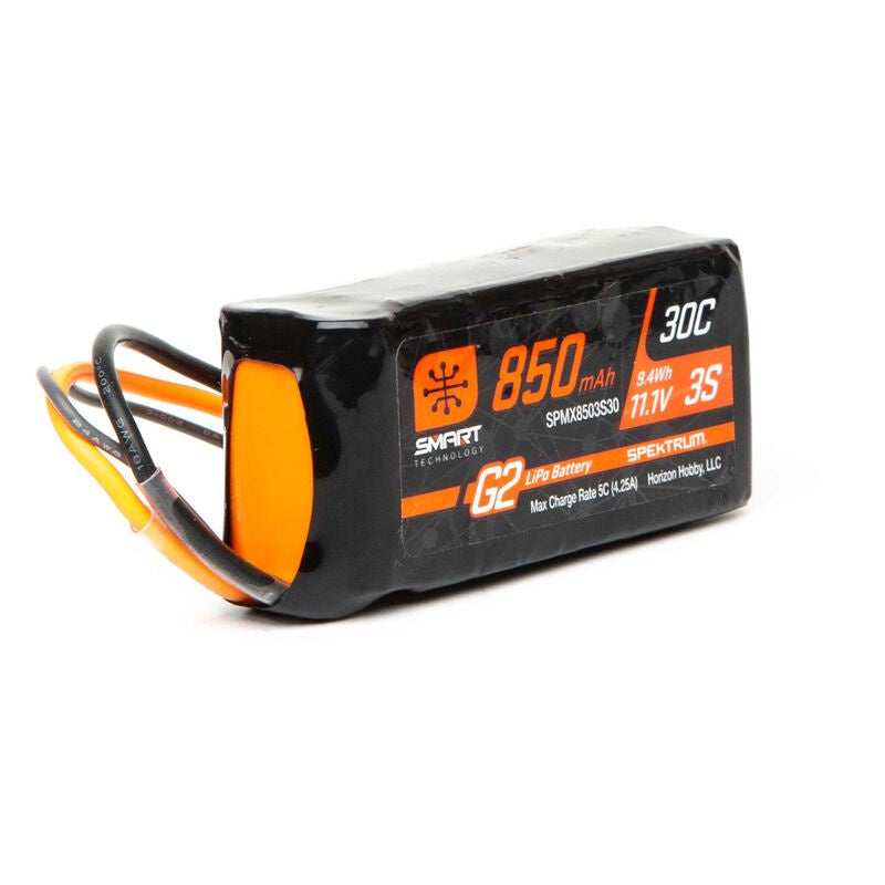 11.1V 850mAh 3S 30C Smart G2 LiPo Battery: IC2 SPMX8503S30