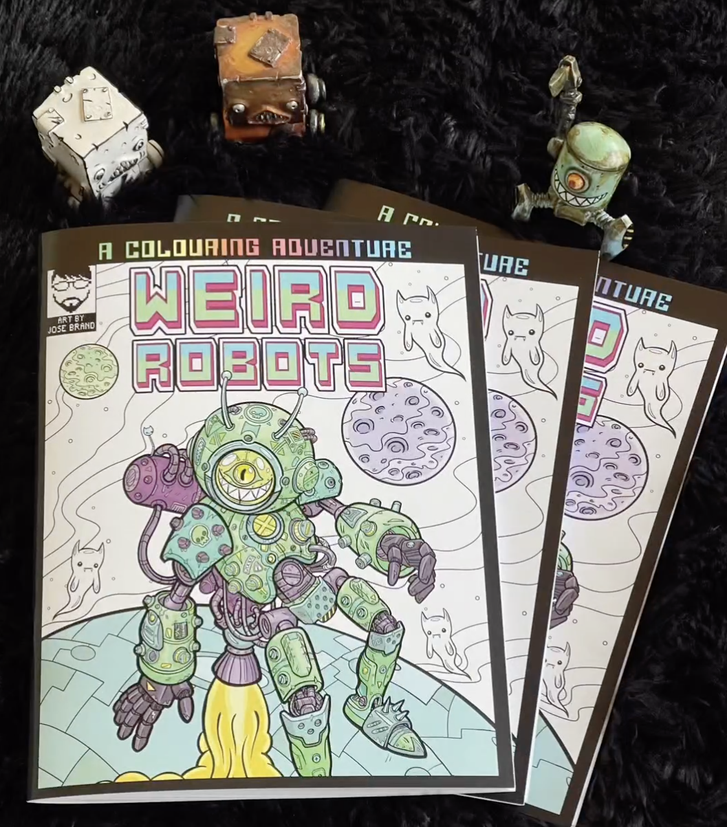 Weird Robots: A Colouring Adventure by Jose Brand