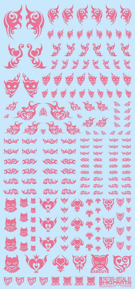 HiQ Parts Tattoo Decal 01 'Heart' Tattoo Pink (1pc)