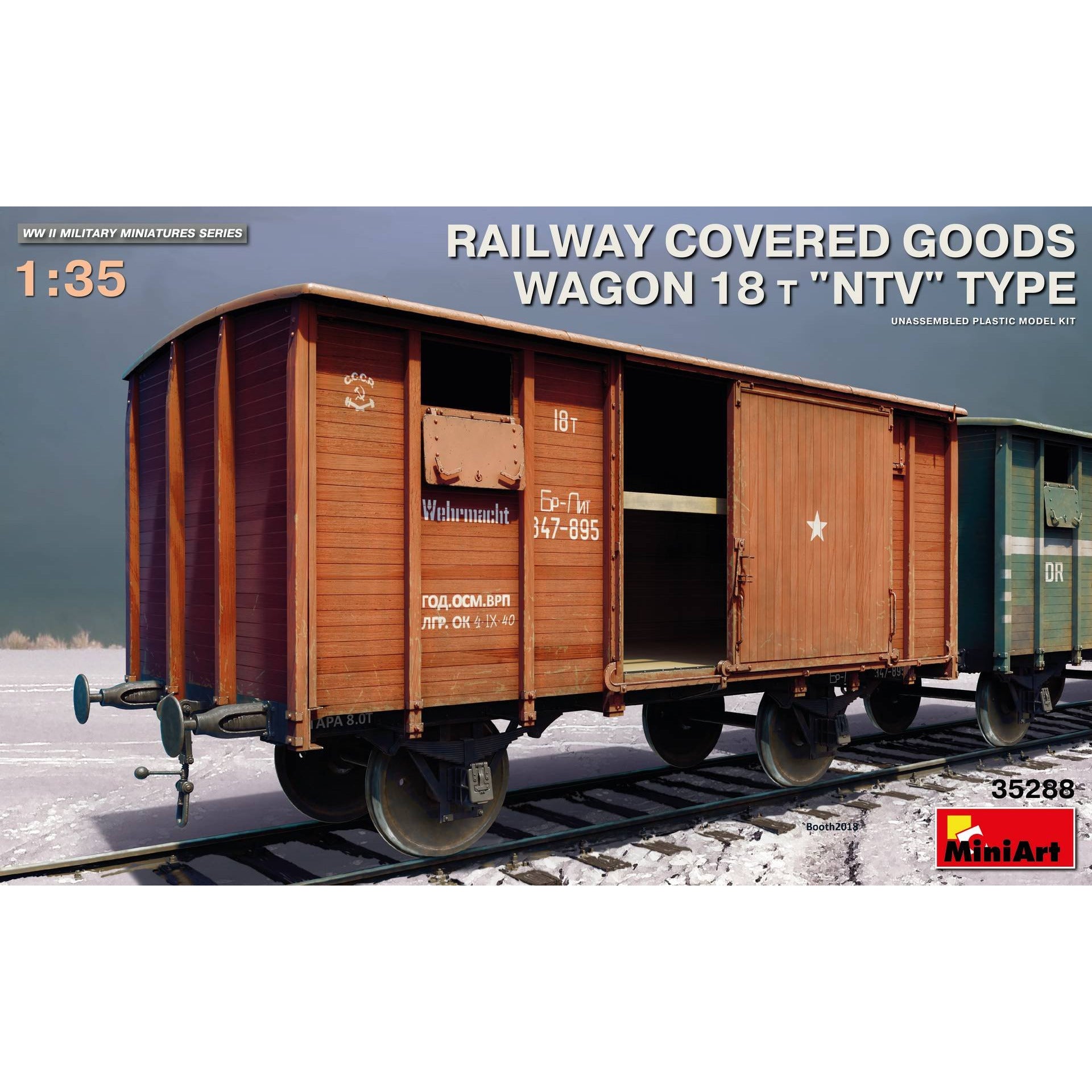 Railway Covered Goods Wagon 18t "NTV" Type 1/35 by Miniart