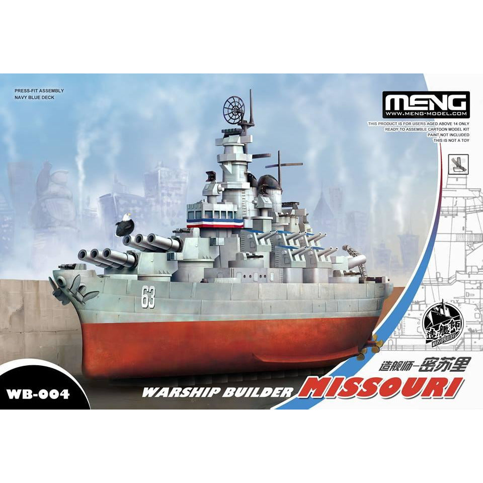 USS Missouri Warship Builder #WB-004 Super Deformed Model Kit by Meng