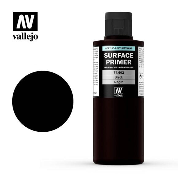 VAL74602 Acrylic Polyurethane Primer - Black (200ml)