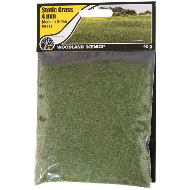 Woodland Scenics Static Grass - 4mm (Medium Green) WOO618
