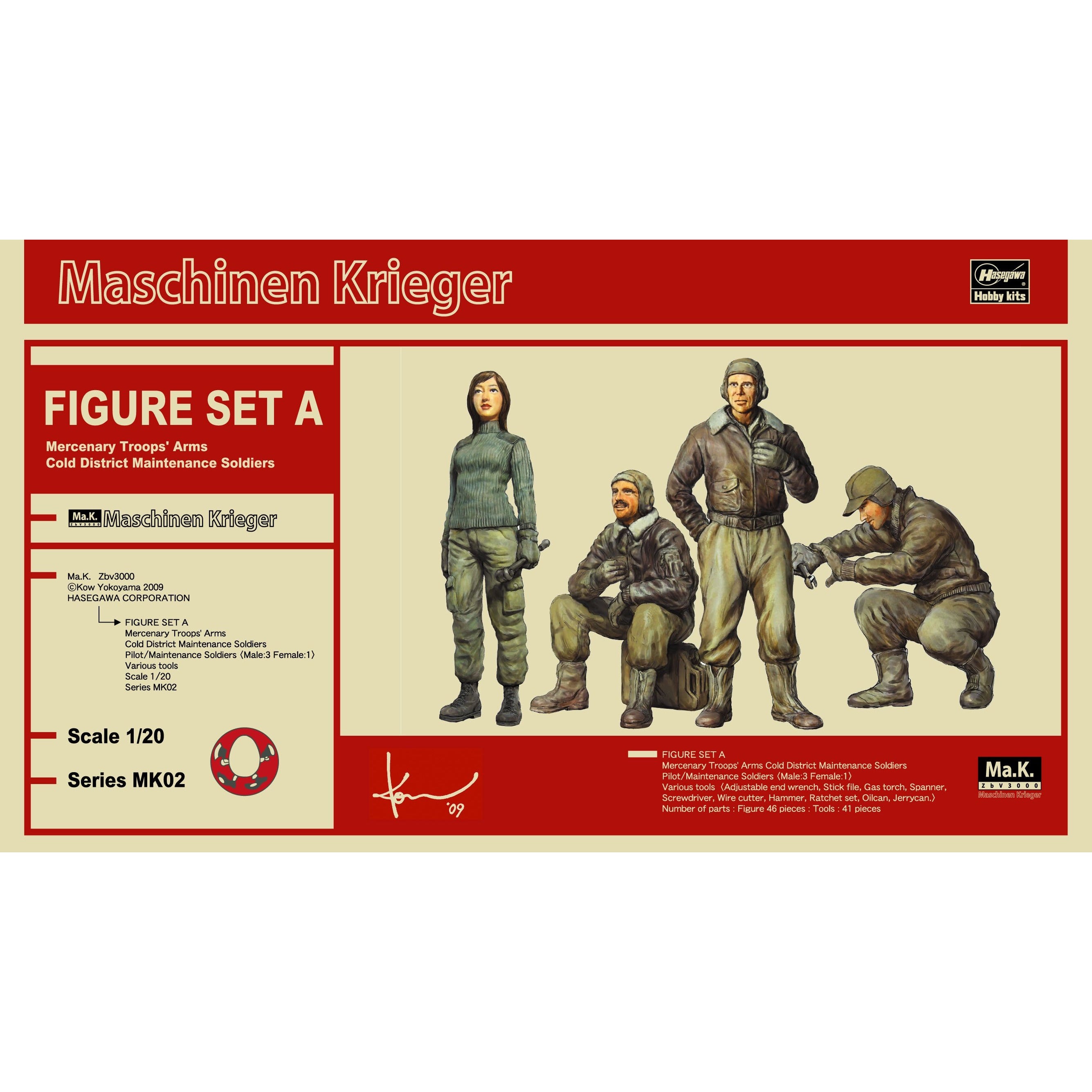 Ma.K. Figure Set A (Mercenary Troops' Arms Cold District Maintenance Soldiers) MK02 1/20 #64002 by Hasegawa
