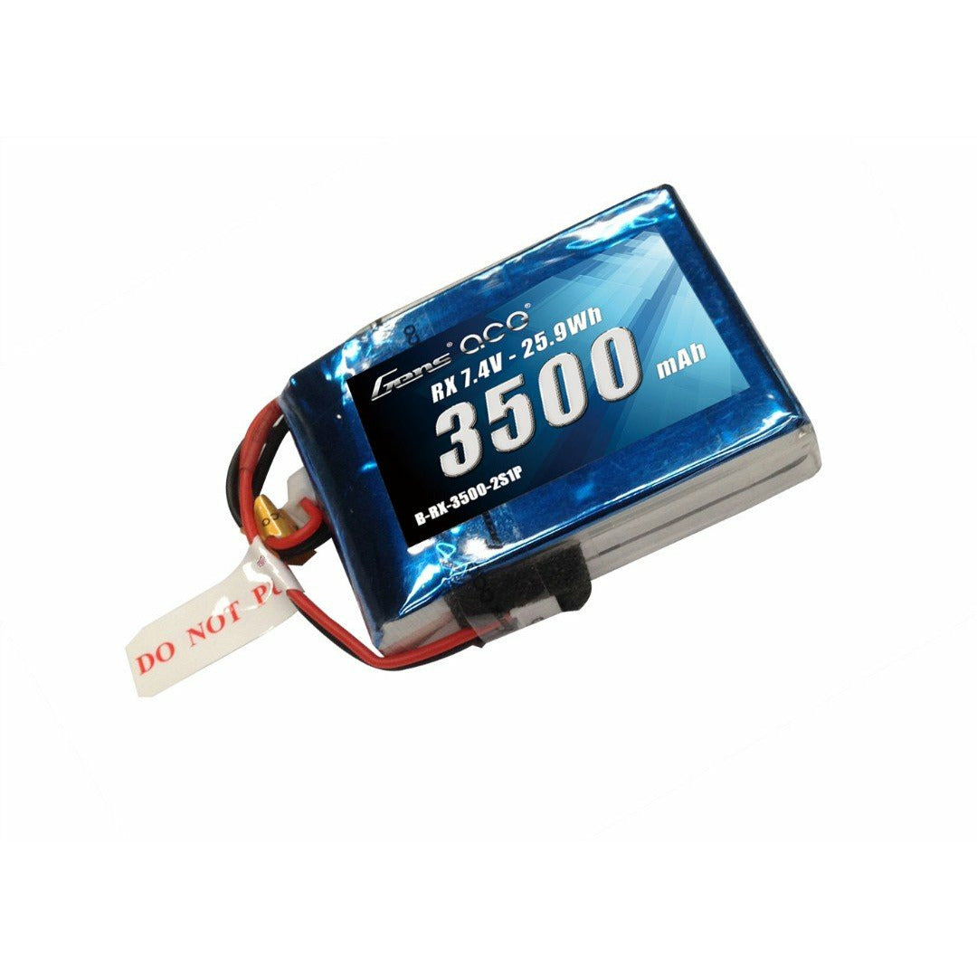Gens Ace - 049 - 3500mAh 2S1P 7.4V Receiver LiPo EC3 Plug Soft Case